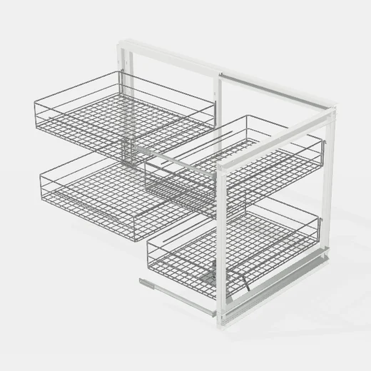 Sistema "Magic Corner" Mano Derecha - Cierre Suave - Módulo 450mm - Capacidad: 50kg. - Al x An x Pr(mm): 864-900x530x580