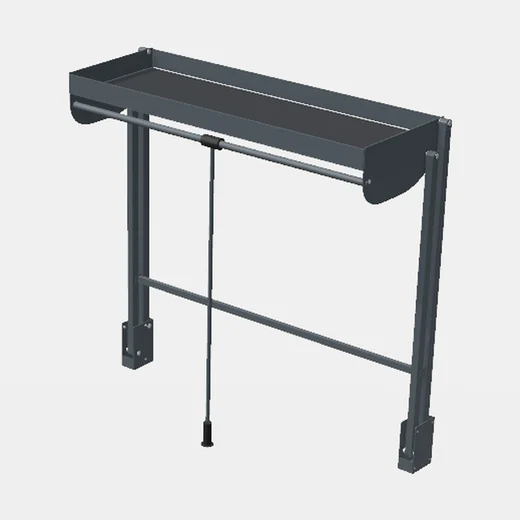 Sistema Elevador de Prendas Con Estante Para Accesorios - Cierre Suave - Módulo 900mm - Al x An x Pr(mm): 864x280x790 - Color ANTRACITA