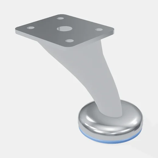 Pata Metálica para Sofá 04 Curva 90mm