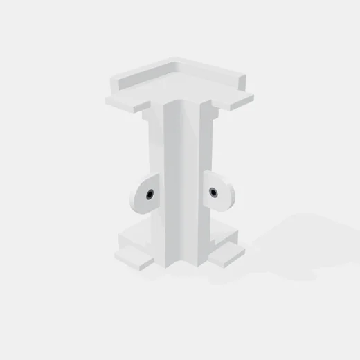 Conector Interno Para "C" Medio - Zamak - Color Blanco