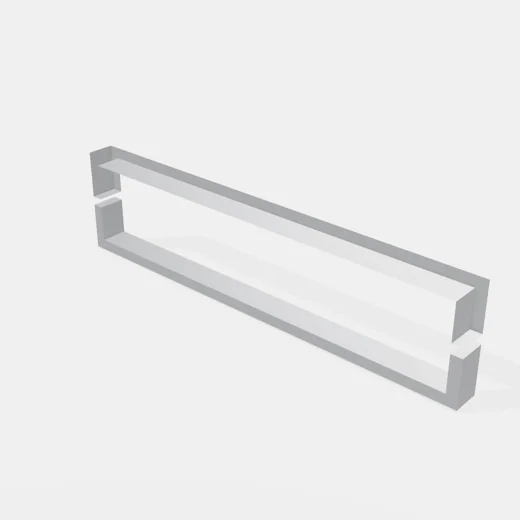 Manijón Para Vidrio Rectangular 470mm Acero Inoxidable SS304
