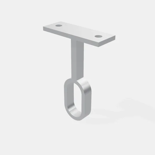Soporte Central Para Barral - Instalación Superior - Medida Interna (mm): 15x30mm - Material: Zamak CROMADO